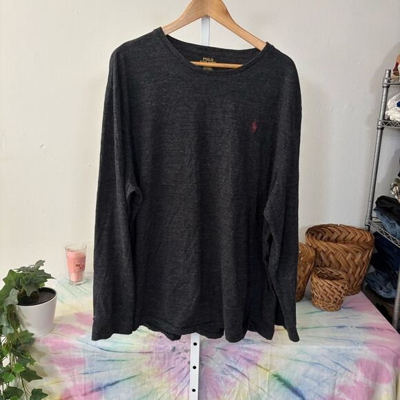 Polo by Ralph Lauren Black Long Sleeve Tee men’s XXL red pony logo - Picture 1 of 4